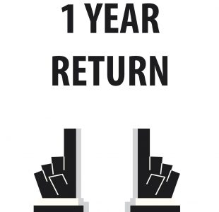 ONE YEAR RETURN typography vector illustration
